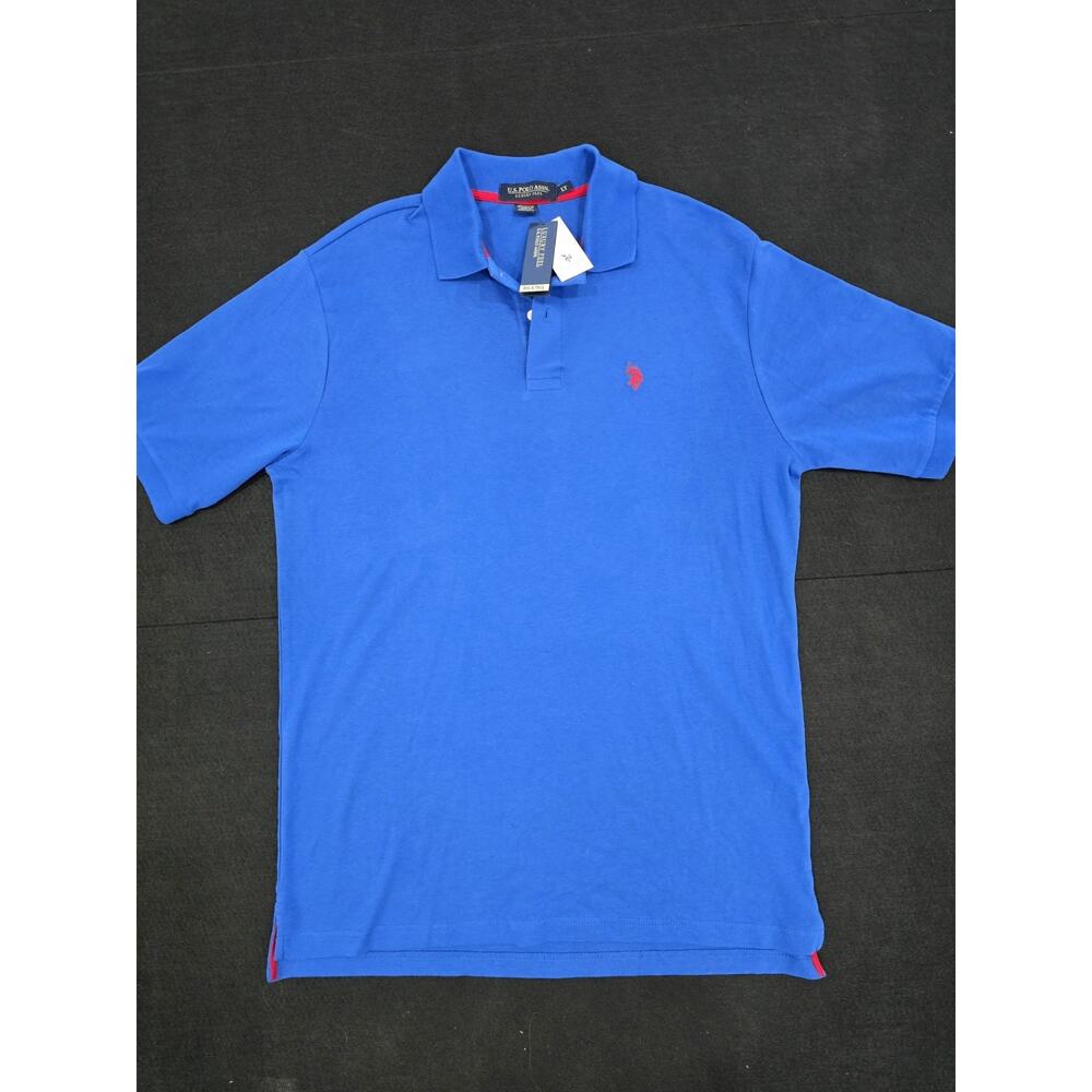 NWT U.S. Polo Assn. Men's Polo Shirt - Large Tall (LT) - Blue Raft / Red